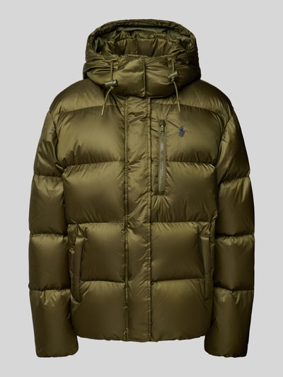 Polo Ralph Lauren Daunenjacke mit verdecktem Reißverschluss und Eingrifftaschen Oliv 2
