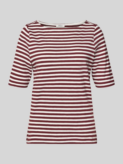 s.Oliver RED LABEL Slim Fit T-Shirt aus reiner Baumwolle Bordeaux 2