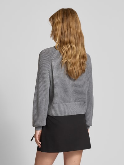 Noisy May Gebreide pullover met opstaande kraag, model 'DARA' Middengrijs - 5