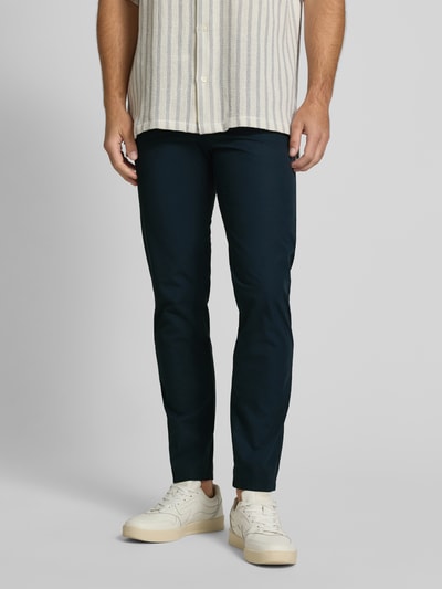 Knowledge Cotton Apparel Chinosy o kroju tapered fit z wpuszczanymi kieszeniami model ‘TIM’ Czarny 4