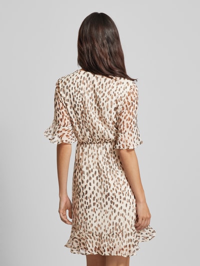 Vero Moda Mini-jurk met all-over motief, model 'SMILLA' Beige - 5