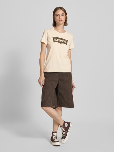 Levi's® T-shirt met labelprint, model 'THE PERFECT TEE' Zand - 1