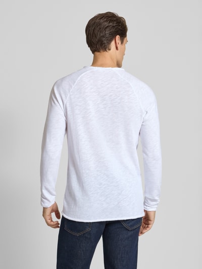 American Vintage Shirt met lange mouwen en ronde hals, model 'SONOMA' Wit - 5