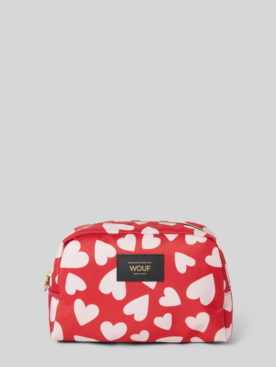 WOUF Make-uptasje in rood met all-over motief, model 'Amore' Rood - 1