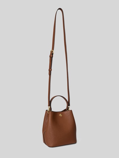 Lauren Ralph Lauren Torba na ramię z naturalnej skóry z odpinanym paskiem na ramię Koniakowy 3