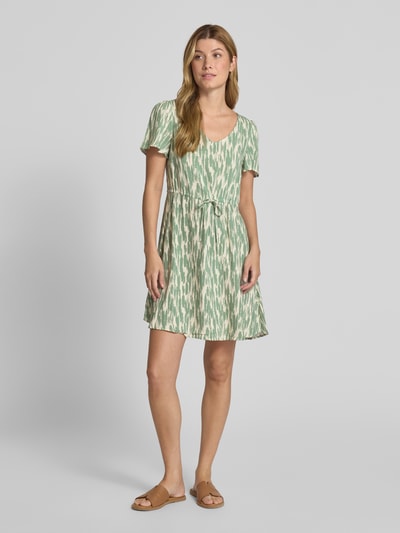 Vero Moda Mini-vrijetijdsjurk van pure viscose, model 'EASY JOY' Rietgroen - 1