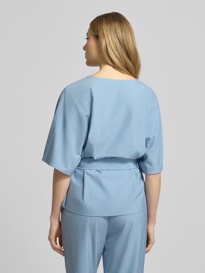 MOS MOSH Relaxed Fit Bluse aus Viskose-Mix Modell 'Rikas' Hellblau Melange 5