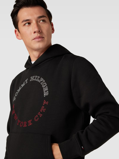 Tommy Hilfiger Hoodie met labelprint, model 'MONOTYPE' Zwart - 3