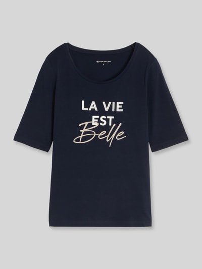 Tom Tailor Regular Fit T-Shirt aus Baumwoll-Mix Marine 2