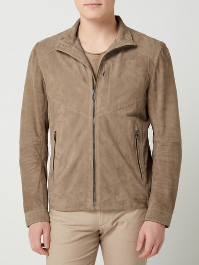 JOOP! Collection Lederjacke aus Veloursleder Modell 'Karman' Beige 4