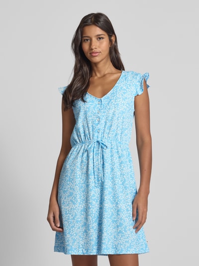 Tom Tailor Denim Tailliertes Minikleid mit Allover-Muster Hellblau 4