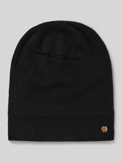 Fraas Czapka kaszmirowa z aplikacją z logo Czarny 1