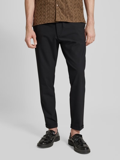 Cinque Tapered fit stoffen broek met ceintuurlussen, model 'CIBODO' Zwart - 4