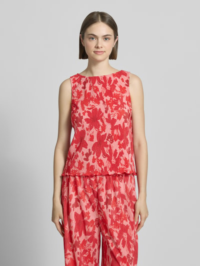 PIECES Regular Fit Tank Top mit Allover-Muster Modell 'FLORA' Rot Melange 4