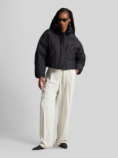 Polo Ralph Lauren boxy fit gewatteerd jack met gestikt logo Zwart - 1