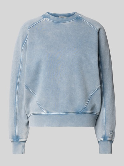 Productfoto, lichtblauw Sweatshirt met ronde hals, katoenen structuur, model 'KOLIJA' van Drykorn, regular fit, dames