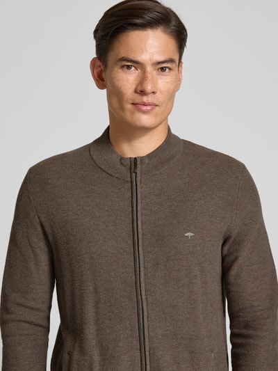 Fynch-Hatton Strickjacke mit Logo-Stitching Mittelbraun 3