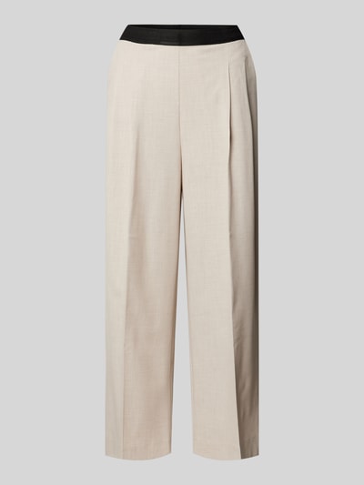 OPUS Stoffen broek met persplooi en elastische band, model 'Malma' Beige - 2