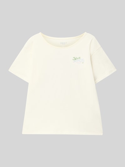 Roxy T-shirt z nadrukiem ze sloganem Écru 1