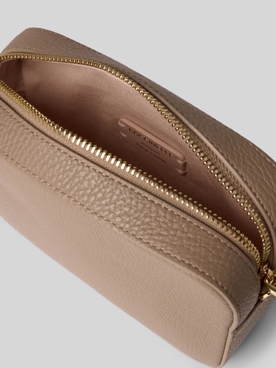 Coccinelle Handtas met labelapplicatie, model 'TEBE' Taupe - 5