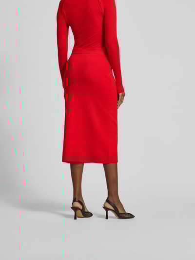 Victoria Beckham Midirock in Strick-Optik Rot 5