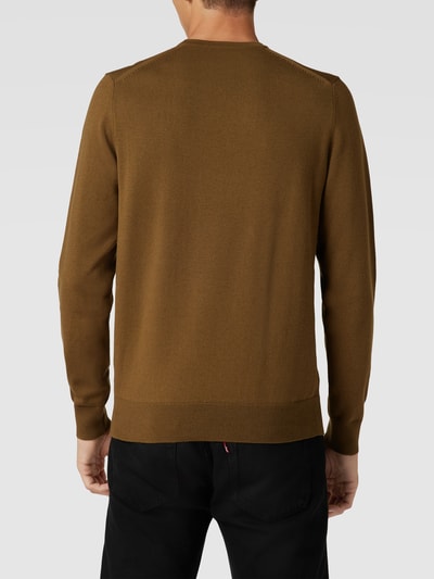 Fred Perry Strickpullover mit Label-Stitching Beige 5