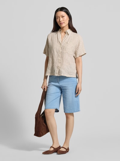 Raphaela By Brax Wide Leg Bermuda aus Baumwoll-Mix Blau 1
