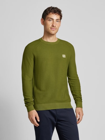 s.Oliver RED LABEL Gebreide pullover met ribboorden Rietgroen - 4