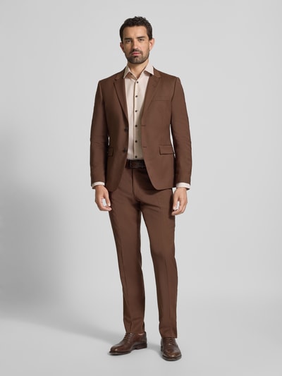 Jake*s Regular Fit Business-Hemd mit Kentkragen Sand 1