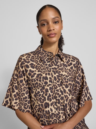 Copenhagen Muse Regular Fit Bluse mit Brusttaschen Modell 'GABBY' Mittelbraun 3