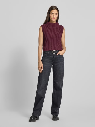 monari Pullunder mit geripptem Stehkragen Bordeaux 1