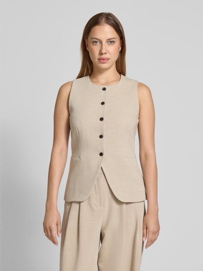 MSCH Copenhagen Gilet met ronde hals, model 'Mirabelle Michelle' Beige - 4