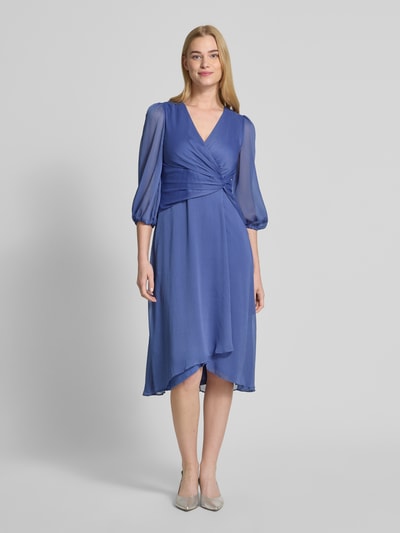 Christian Berg Cocktail Cocktailkleid in Wickel-Optik Dunkelblau Melange 4