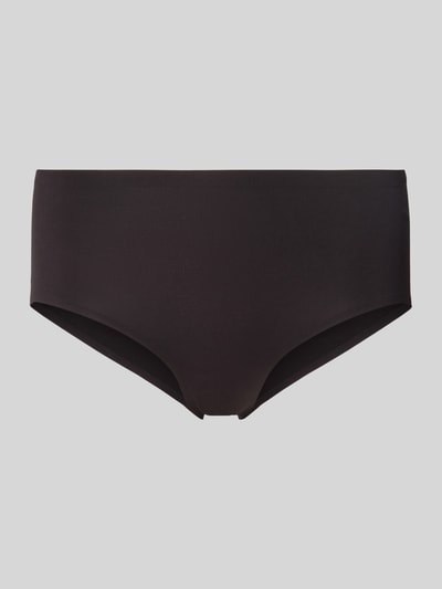 Produktfoto, Slim Fit Slip in Hipster-Optik von Mey, czarny kolor, mieszanka modalu, krój slim fit, nadruk z logo, figi damskie