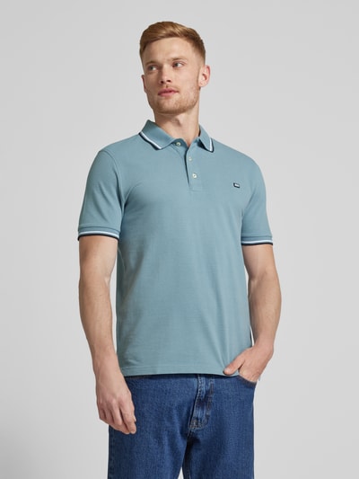 Christian Berg Men Poloshirt met labeldetail Metallic turquoise - 4