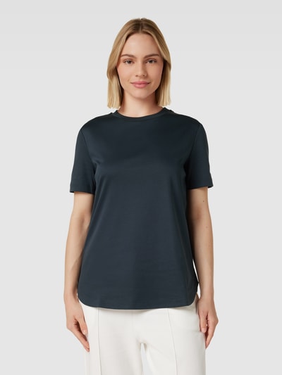 MaxMara Leisure T-shirt z nadrukiem z logo model ‘TAZZINA’ Granatowy 4