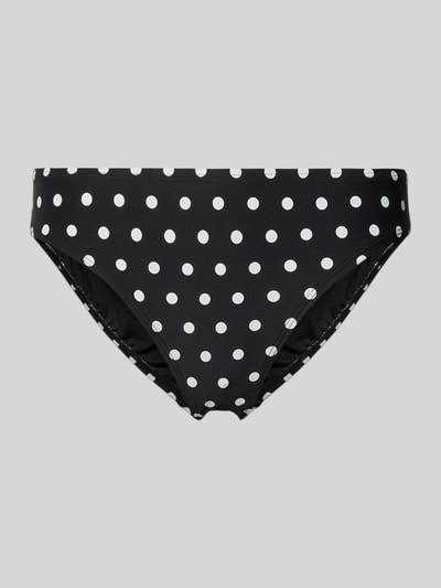 Produktfoto, figi bikini High Leg Bikini-Slip Modell 'CLASSIC DOT' von Michael Kors, mieszanka materiałów z dodatkiem streczu, dopasowany krój, wzór w grochy, wzór na całej powierzchni, czarne z białymi kropkami, gładka faktura