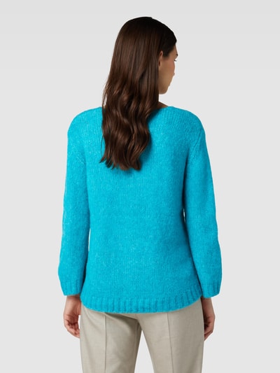 Kaffe Gebreide pullover met V-hals, model 'Alioma' Turquoise gemêleerd - 5