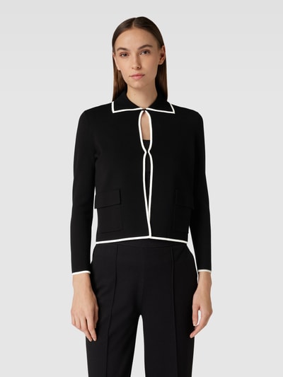 Max Mara Studio Gebreid jack met contraststrepen, model 'LEGGE' Zwart - 4