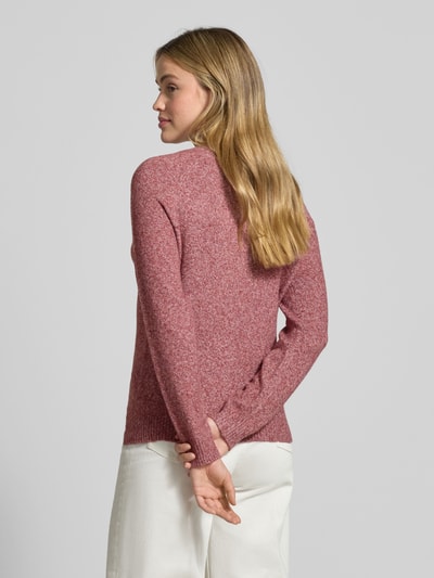 Vero Moda Regular Fit Pullover mit Rippbündchen Modell 'DOFFY' Rostrot Melange 5