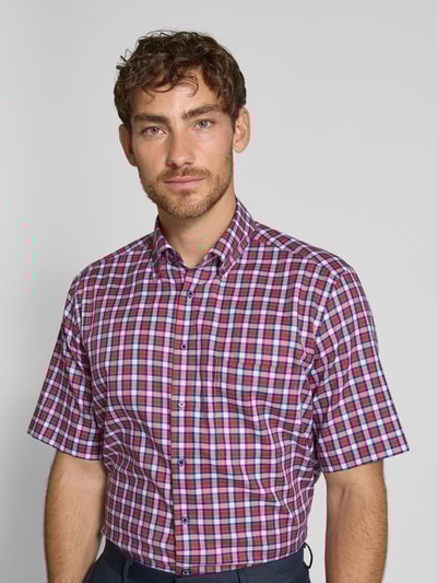 ETERNA Comfort Fit Kurzarmhemd mit Knopfleiste Rot 3