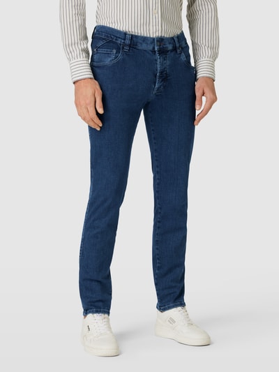 bugatti Slim Fit Jeans in unifarbenem Design Blau 4
