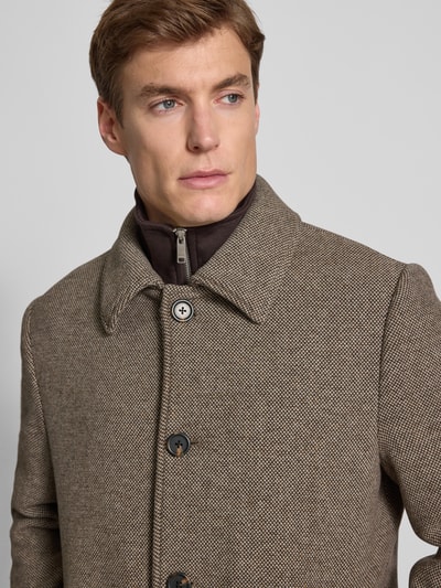 SELECTED HOMME Regular fit lange wollen jas met platte kraag, model 'ARCHIVE' Lichtbruin - 3