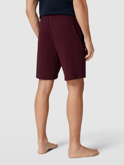 BOSS Sweatshorts mit Label-Stitching Modell 'MIX&MATCH' Aubergine 5