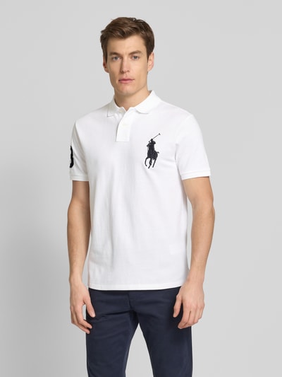 Polo Ralph Lauren Custom Slim Fit Poloshirt mit Logo-Stitching Weiss 4