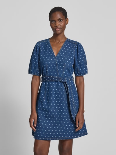 YAS Mini-jeansjurk met strikceintuur, model 'PRIKKA' Jeansblauw - 4