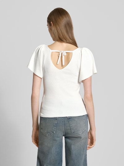 Only Slim Fit Carmen Top mit Kordelzugverschluss Modell 'LEELO' Offwhite 5