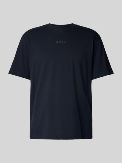 BOSS Green T-Shirt mit Label-Print Dunkelblau 2