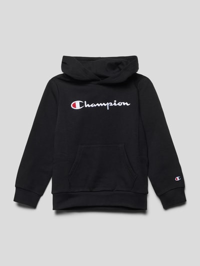 CHAMPION Hoodie mit Label-Stitching Black 1