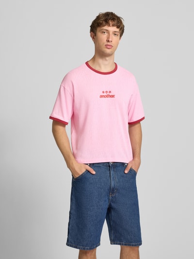 ANOTHER COTTON LAB T-Shirt mit Label-Print und Rundhalsausschnitt Rosa 4